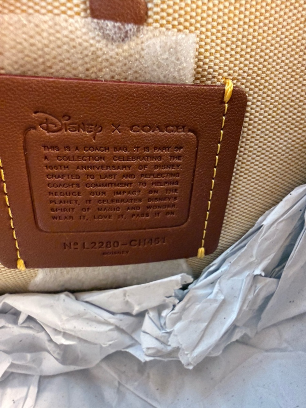NWT COACH X DISNEY IVORY LEATHER ROGUE 25 WITH MICKEY MOUSE & CATERPILLAR CH461 - Picture 8 of 13